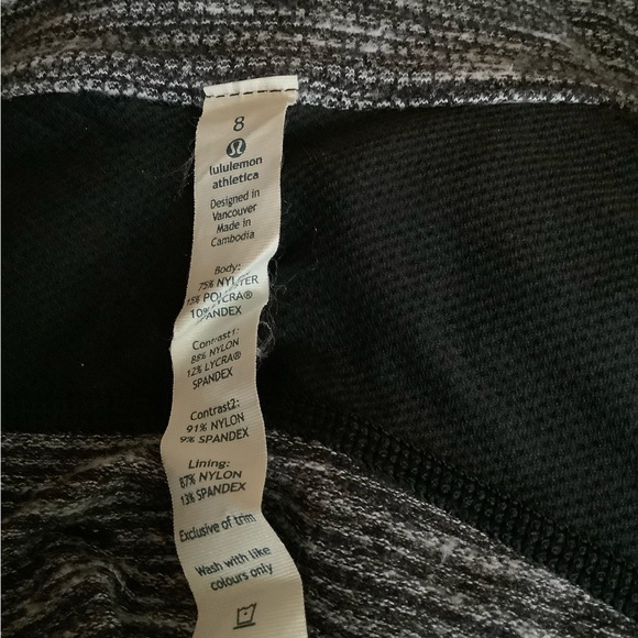 Lululemon Pullover SZ 8 Base Runner 1/2 Zip Heathered Herringbone Black Running - Picture 4 of 14